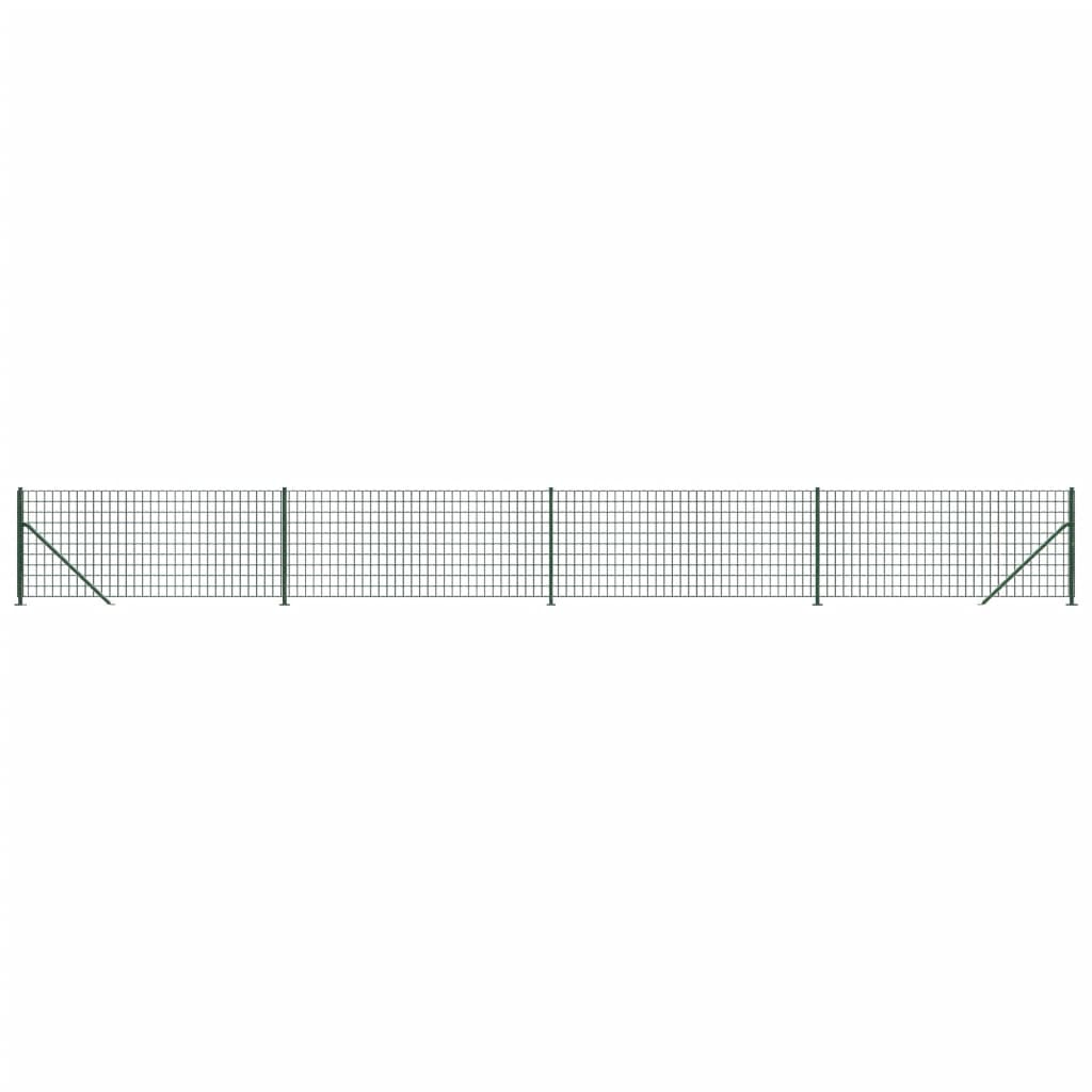 Wire Mesh Fence with Flange Green 1x10 m