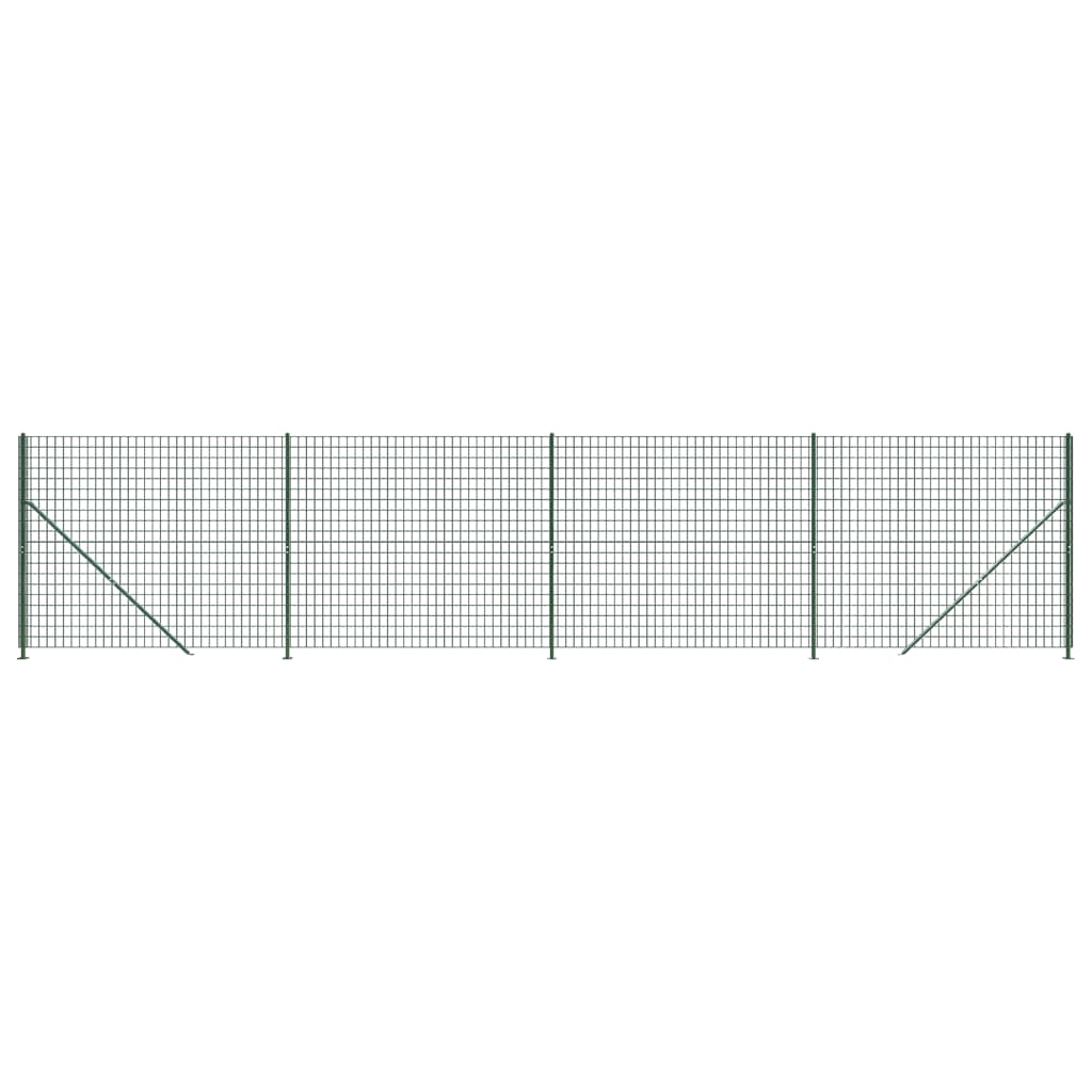 Wire Mesh Fence with Flange Green 1.4x10 m