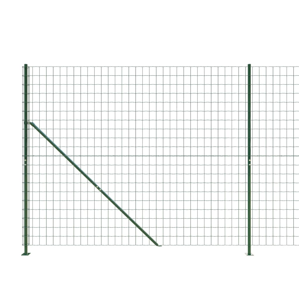 Wire Mesh Fence with Flange Green 1.4x10 m