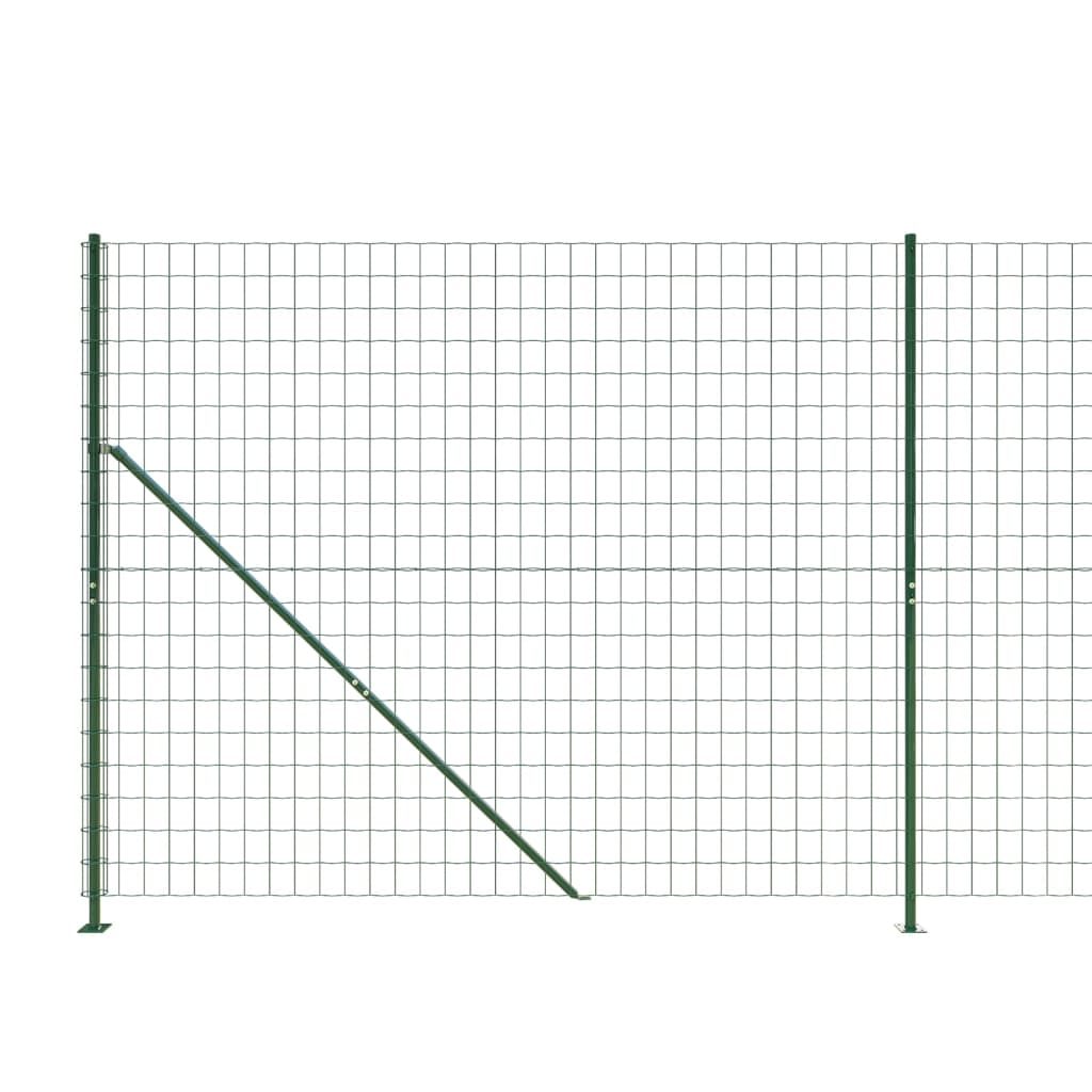 Wire Mesh Fence with Flange Green 2.2x10 m