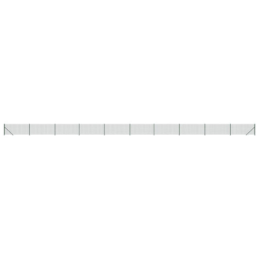 Wire Mesh Fence with Flange Green 0.8x25 m