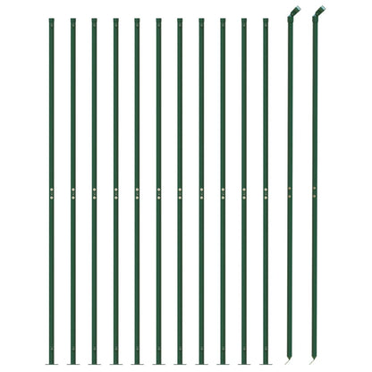 Wire Mesh Fence with Flange Green 1x25 m