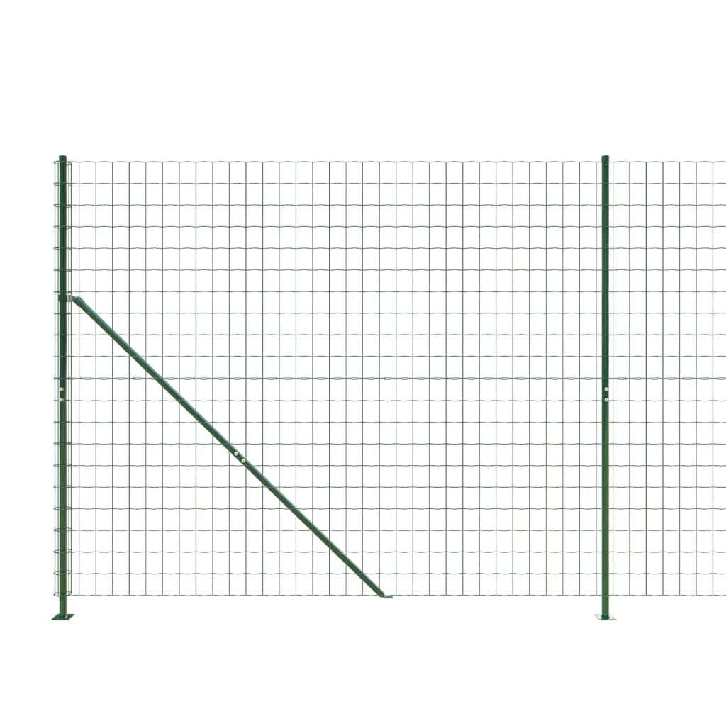 Wire Mesh Fence with Flange Green 1.4x25 m