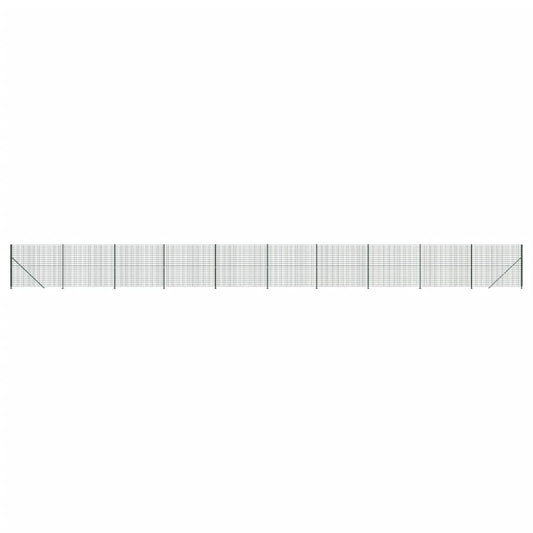 Wire Mesh Fence with Flange Green 1.6x25 m