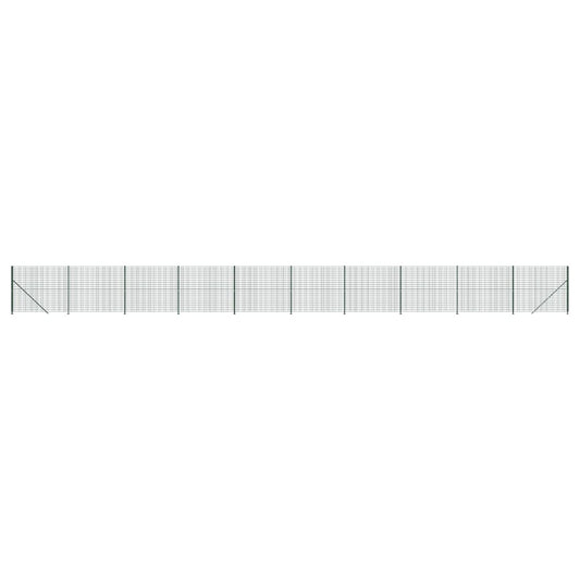 Wire Mesh Fence with Flange Green 2x25 m