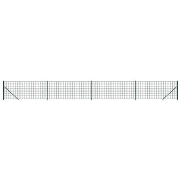 Wire Mesh Fence with Flange Green 0.8x10 m