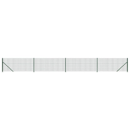 Wire Mesh Fence with Flange Green 0.8x10 m