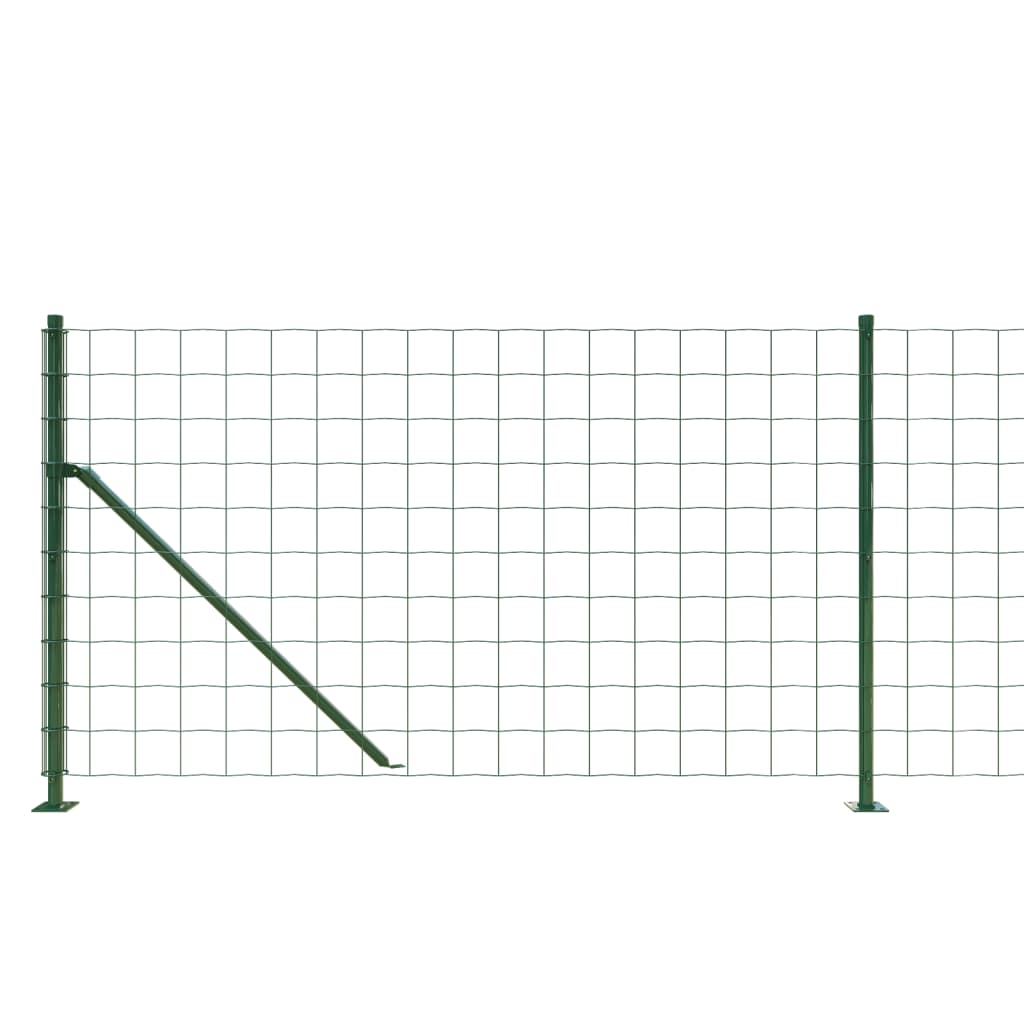 Wire Mesh Fence with Flange Green 0.8x10 m