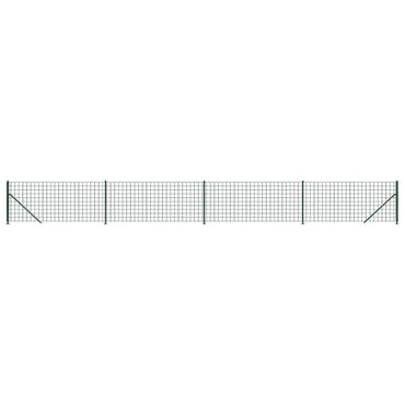 Wire Mesh Fence with Flange Green 1x10 m