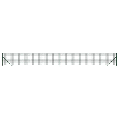 Wire Mesh Fence with Flange Green 1x10 m