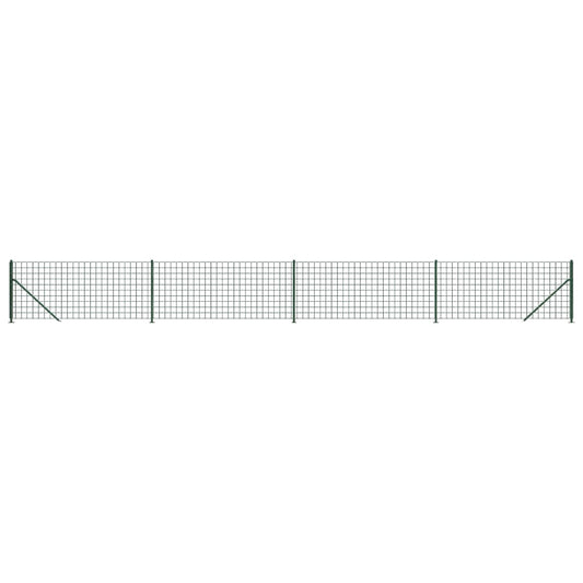 Wire Mesh Fence with Flange Green 1x10 m