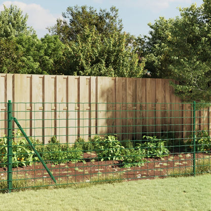 Wire Mesh Fence with Flange Green 1x10 m