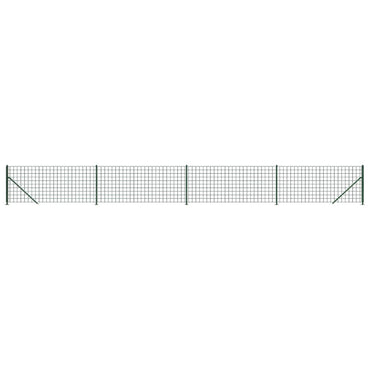 Wire Mesh Fence with Flange Green 1.1x10 m