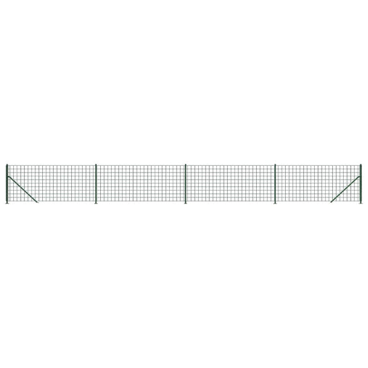 Wire Mesh Fence with Flange Green 1.1x10 m