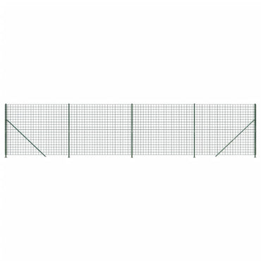 Wire Mesh Fence with Flange Green 1.4x10 m