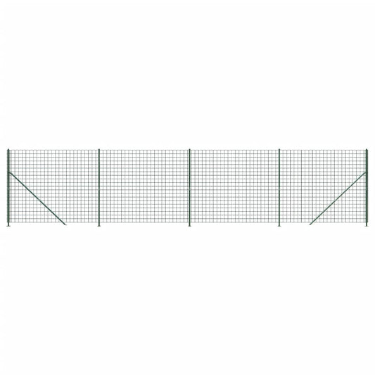 Wire Mesh Fence with Flange Green 1.4x10 m