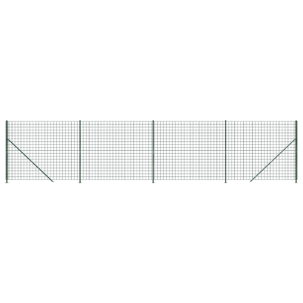 Wire Mesh Fence with Flange Green 1.6x10 m