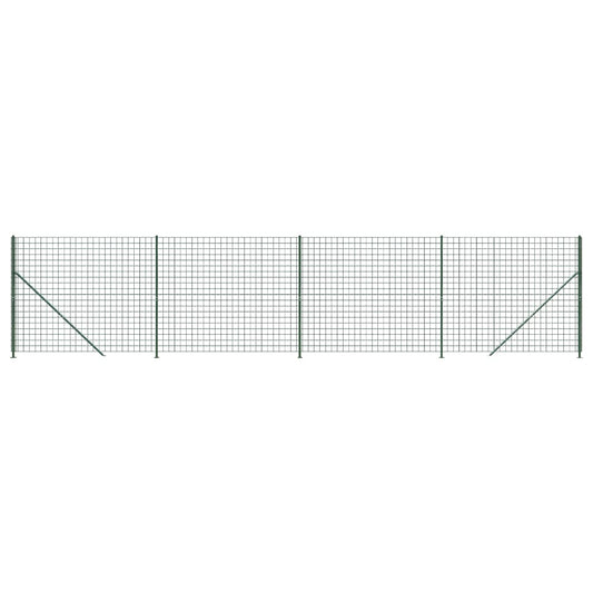 Wire Mesh Fence with Flange Green 1.6x10 m