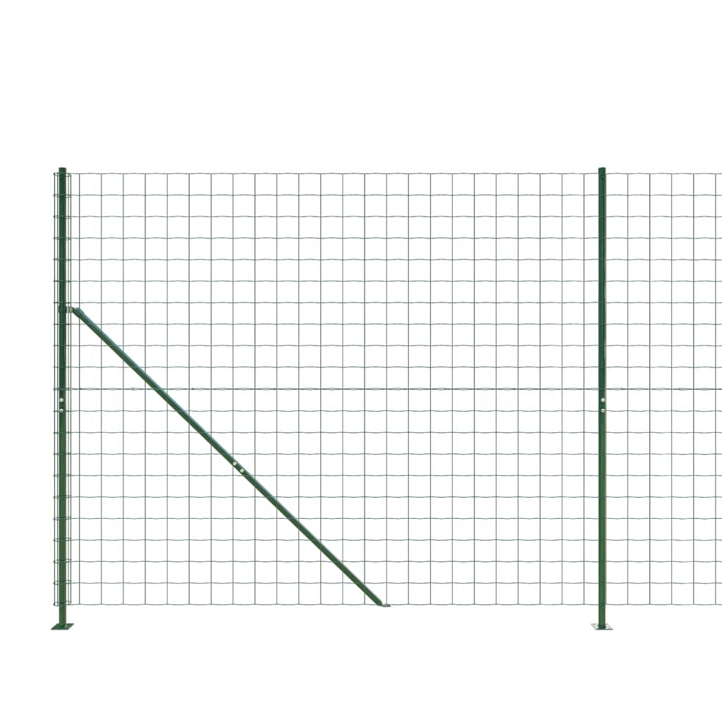 Wire Mesh Fence with Flange Green 1.6x10 m