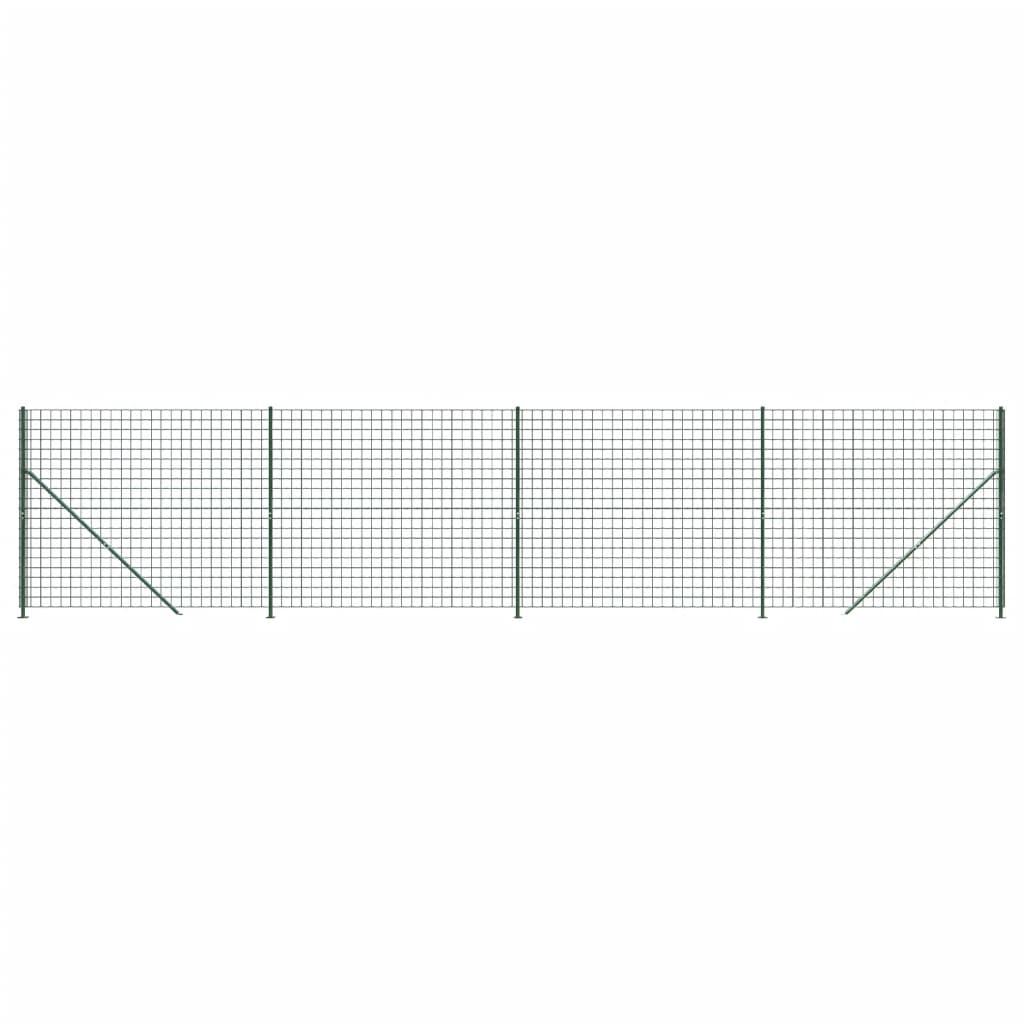 Wire Mesh Fence with Flange Green 1.8x10 m