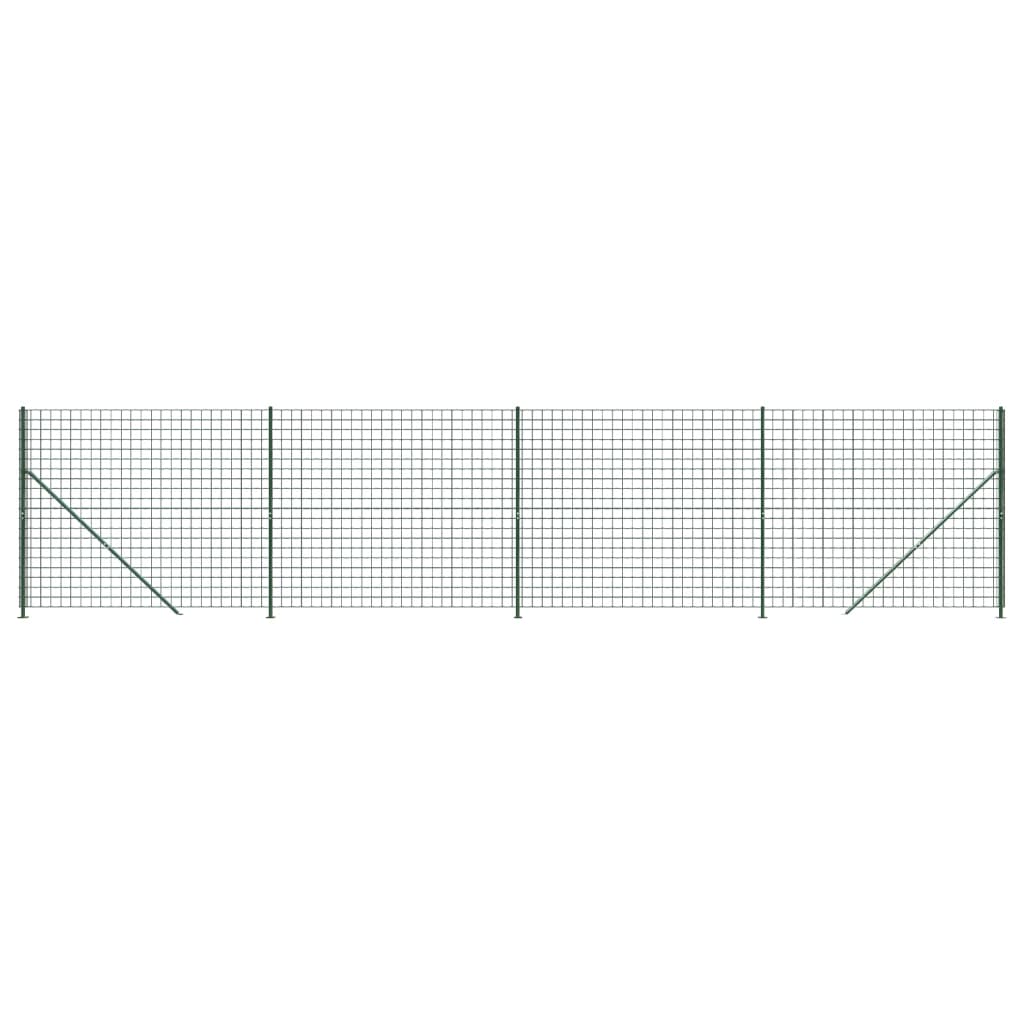 Wire Mesh Fence with Flange Green 2.2x10 m