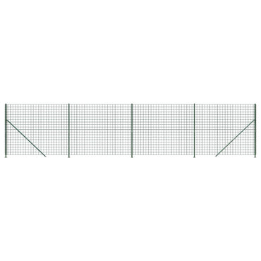 Wire Mesh Fence with Flange Green 2.2x10 m