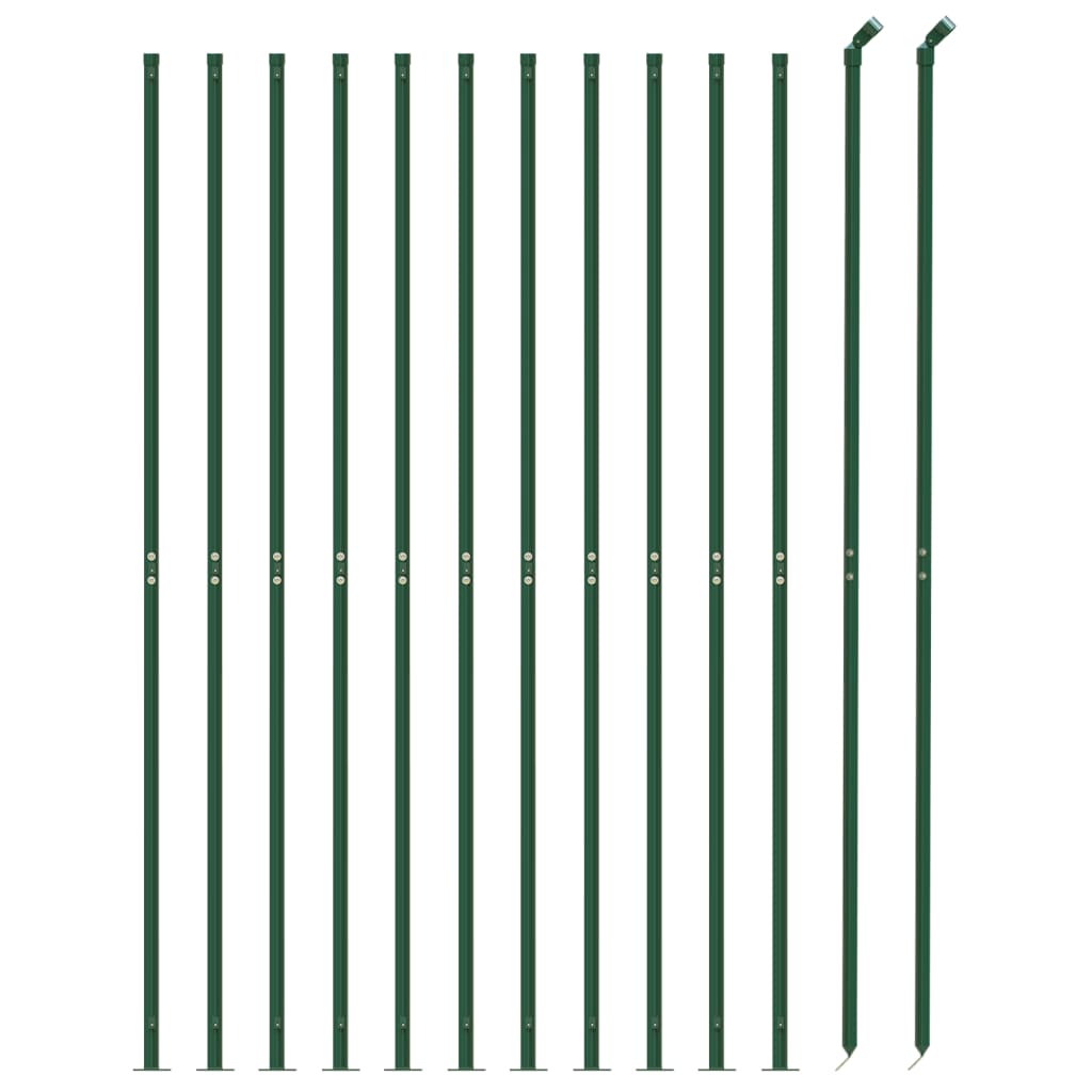 Wire Mesh Fence with Flange Green 0.8x25 m