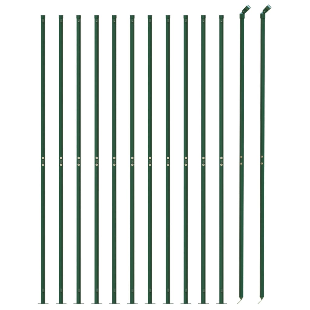 Wire Mesh Fence with Flange Green 1.1x25 m