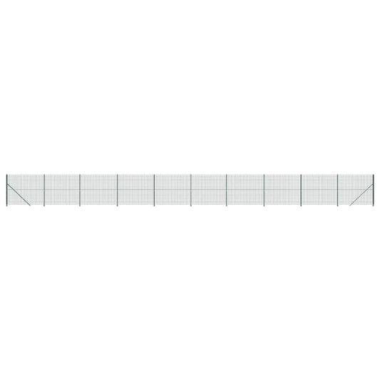 Wire Mesh Fence with Flange Green 1.4x25 m
