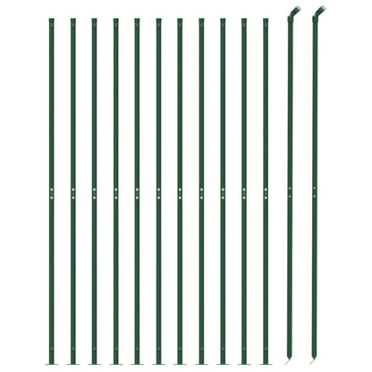 Wire Mesh Fence with Flange Green 1.4x25 m