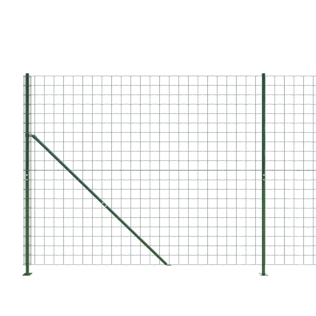 Wire Mesh Fence with Flange Green 1.4x25 m