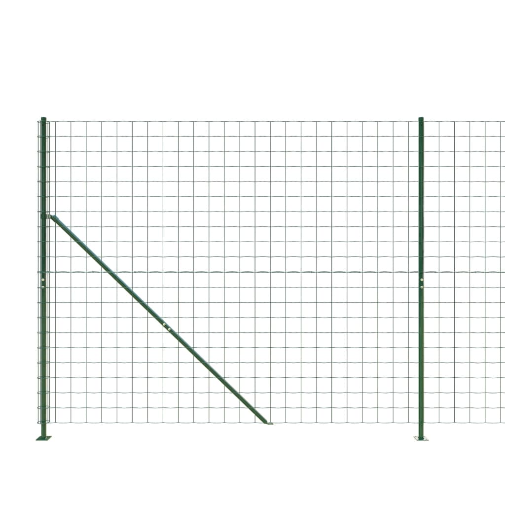 Wire Mesh Fence with Flange Green 1.6x25 m