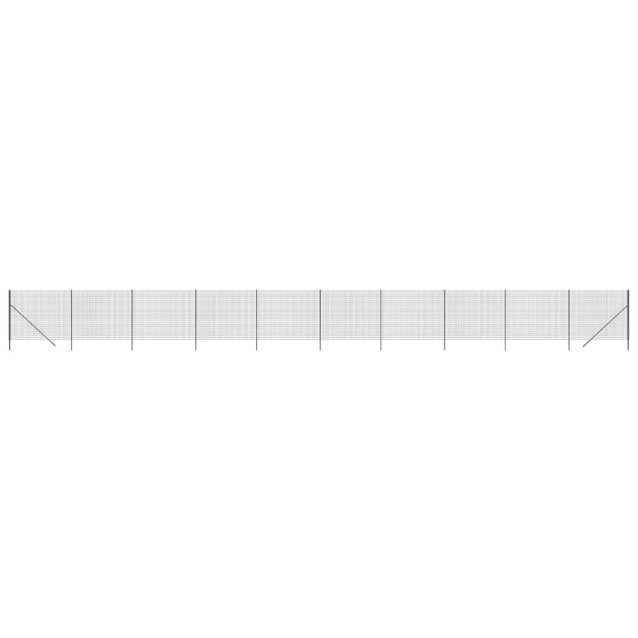 Wire Mesh Fence Anthracite 1.4x25 m Galvanised Steel