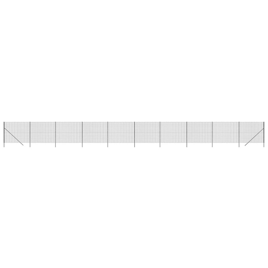 Wire Mesh Fence Anthracite 1.6x25 m Galvanised Steel