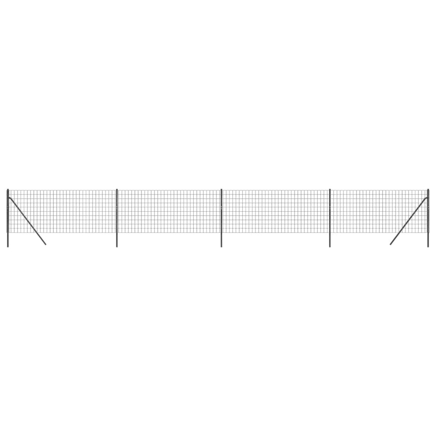 Wire Mesh Fence Anthracite 0.8x10 m Galvanised Steel