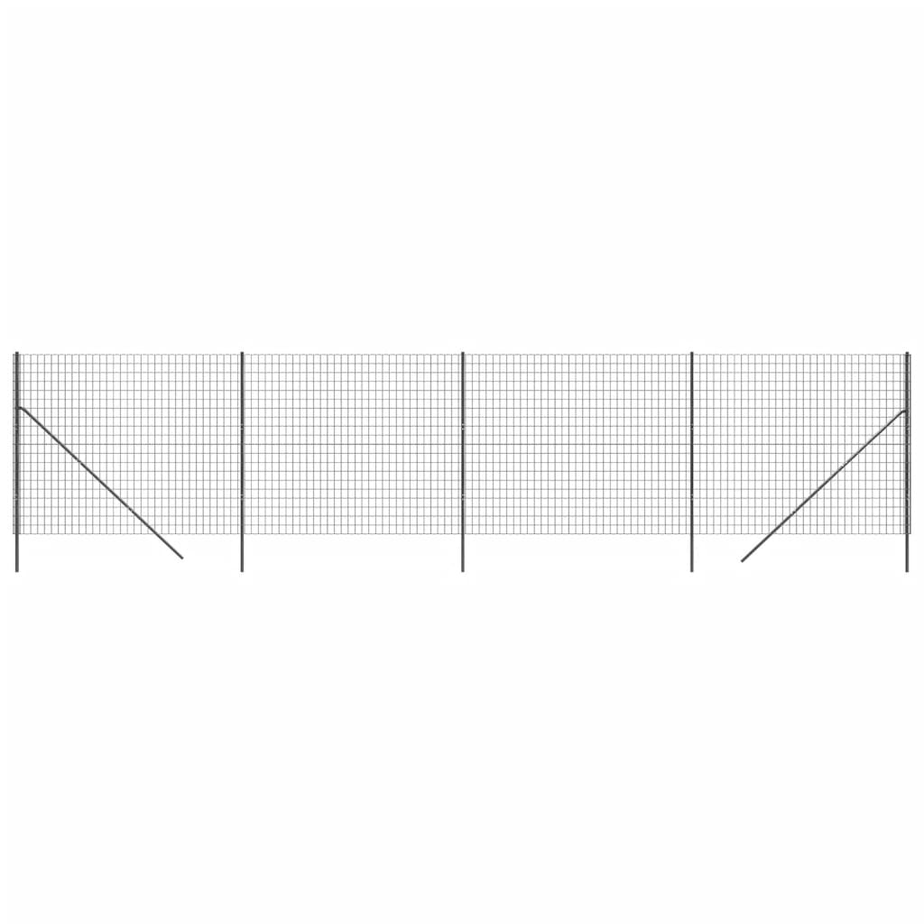 Wire Mesh Fence Anthracite 1.4x10 m Galvanised Steel