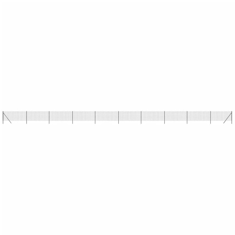 Wire Mesh Fence Anthracite 0.8x25 m Galvanised Steel