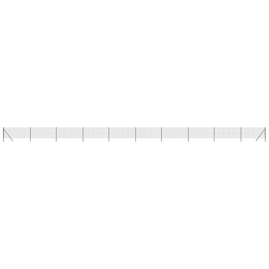 Wire Mesh Fence Anthracite 1.1x25 m Galvanised Steel