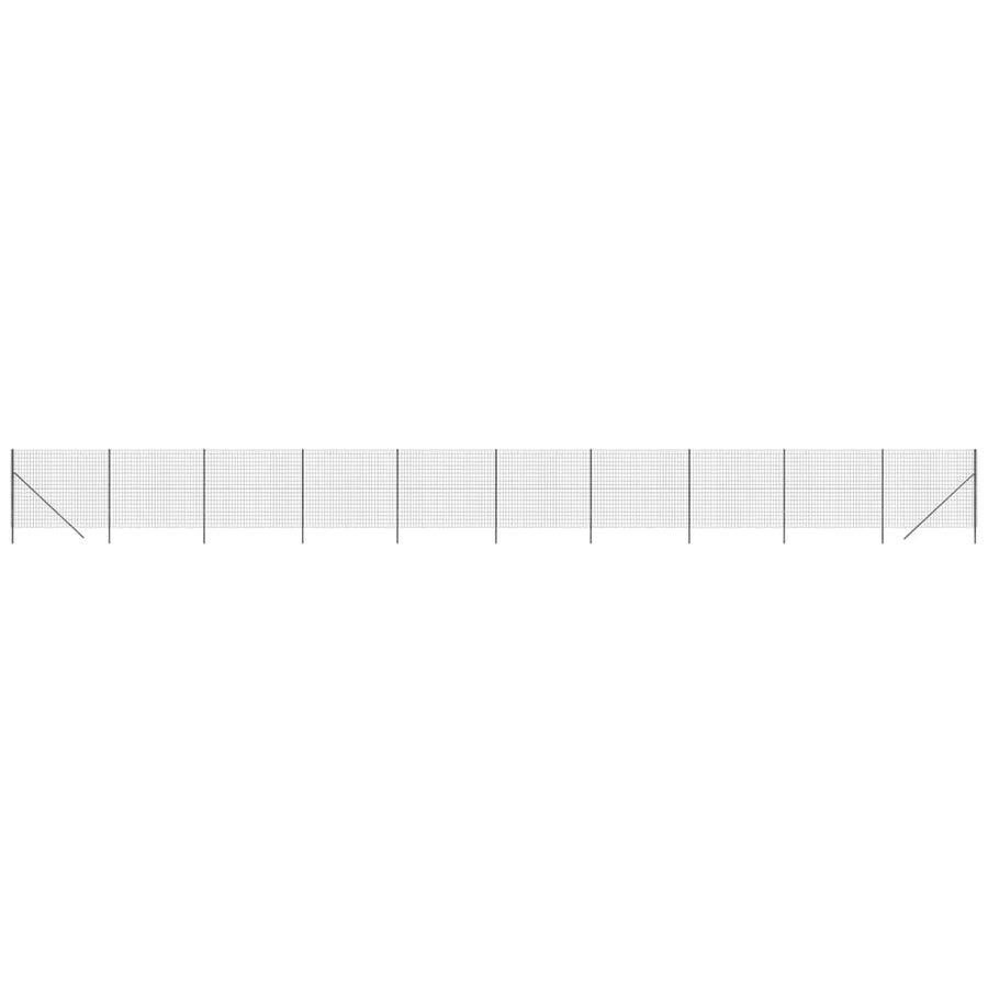 Wire Mesh Fence Anthracite 1.6x25 m Galvanised Steel