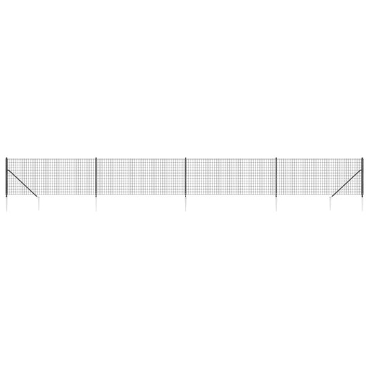 Wire Mesh Fence with Spike Anchors Anthracite 1.1x10 m