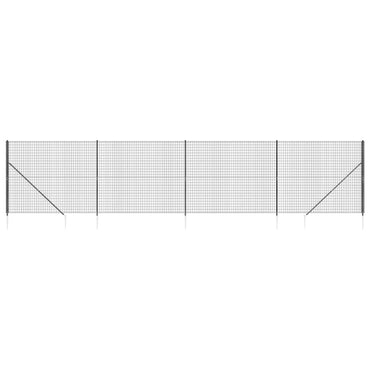 Wire Mesh Fence with Spike Anchors Anthracite 1.4x10 m