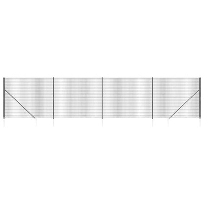 Wire Mesh Fence with Spike Anchors Anthracite 1.4x10 m