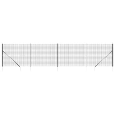 Wire Mesh Fence with Spike Anchors Anthracite 1.8x10 m