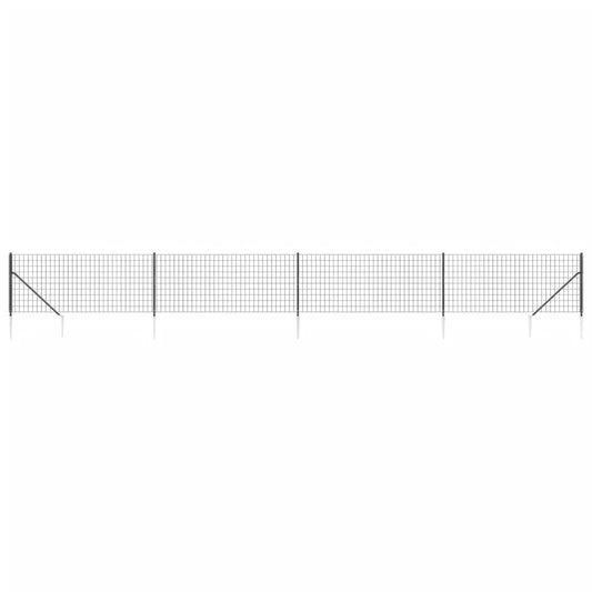 Wire Mesh Fence with Spike Anchors Anthracite 1x10 m