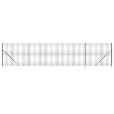 Wire Mesh Fence with Spike Anchors Anthracite 1.4x10 m