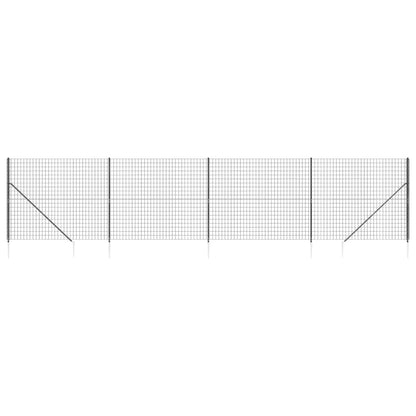 Wire Mesh Fence with Spike Anchors Anthracite 1.4x10 m