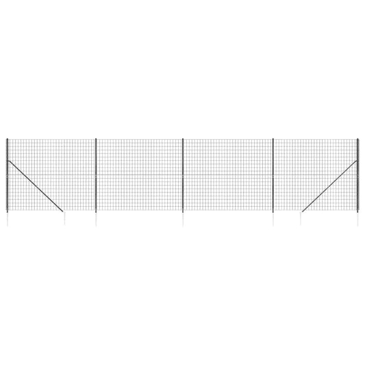 Wire Mesh Fence with Spike Anchors Anthracite 1.4x10 m