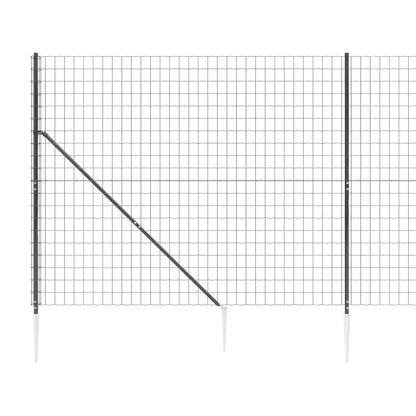 Wire Mesh Fence with Spike Anchors Anthracite 1.4x10 m