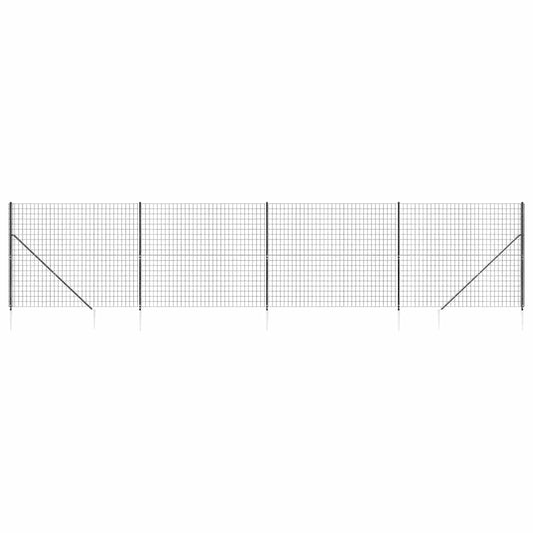 Wire Mesh Fence with Spike Anchors Anthracite 1.6x10 m