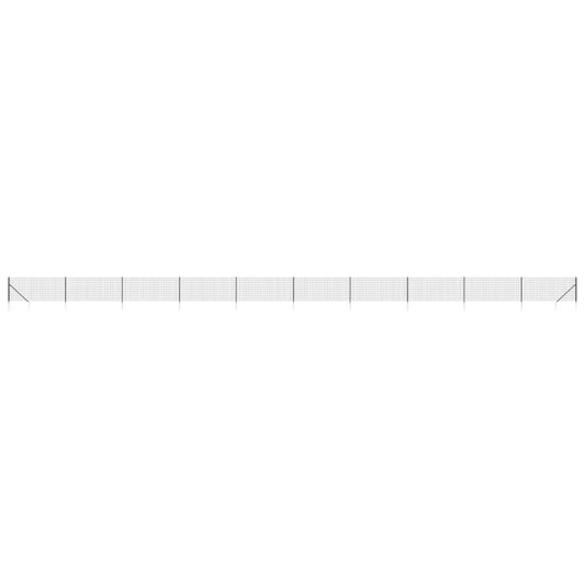 Wire Mesh Fence with Spike Anchors Anthracite 0.8x25 m